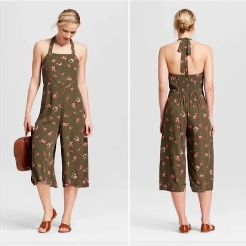 Floral Olive Green Jumpsuit